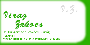 virag zakocs business card